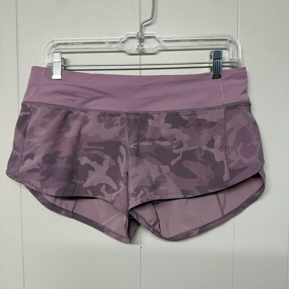 Lululemon Women’s Speed Up Shorts Brief lined Pink Camo Size 6 GUC - Picture 2 of 9